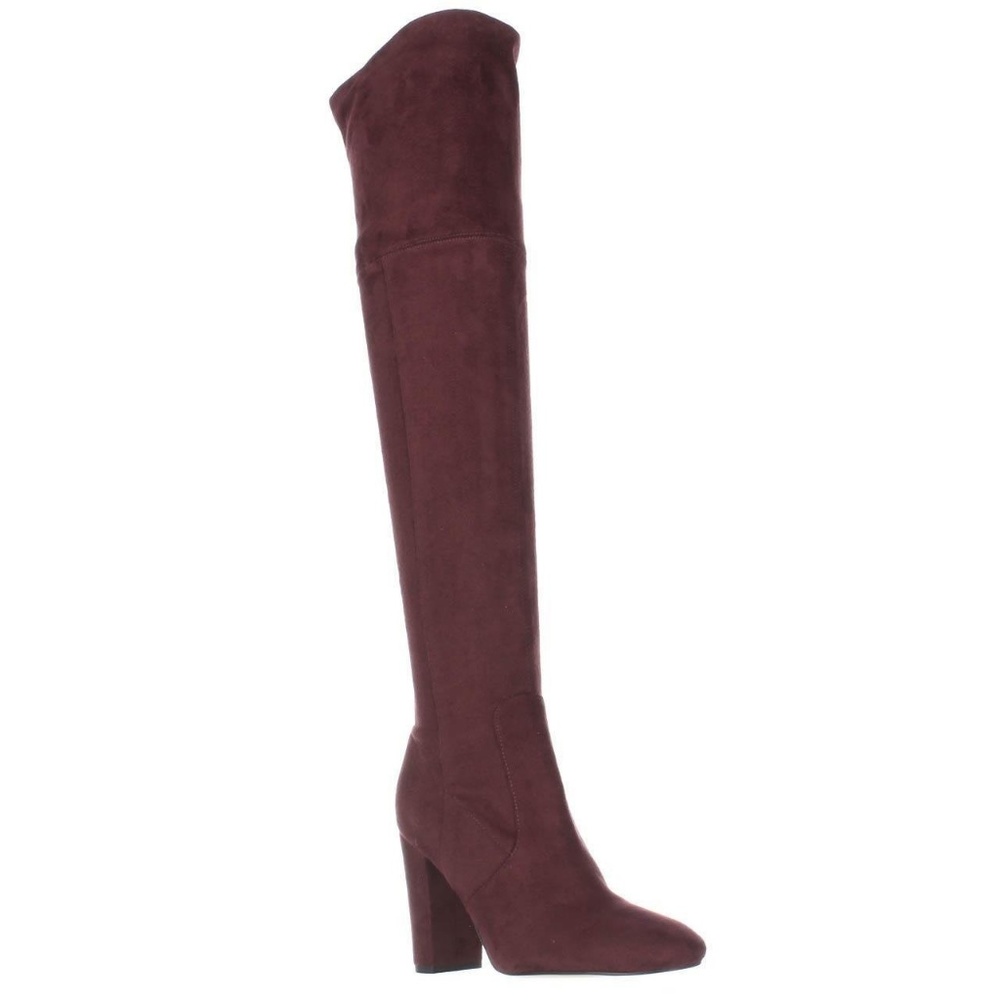Ivanka Trump Rylee Dark Red Zip Over Knee Boots